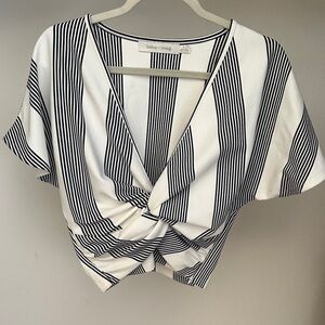 Bishop + Young Monochrome Striped Blouse